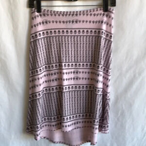 Parallel pink and black high-low stretch skirt, size XS